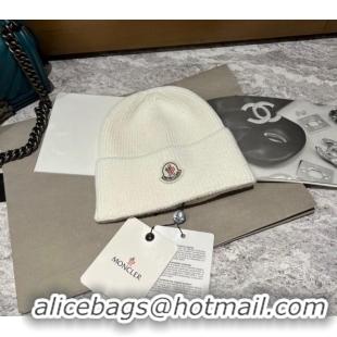 Free Shipping Design Moncler Knit Hat 110902 White 2022