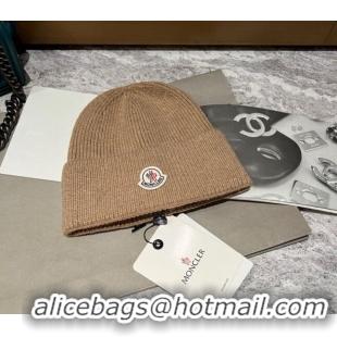 Popular Style Moncler Knit Hat 110902 Light Brown 2022