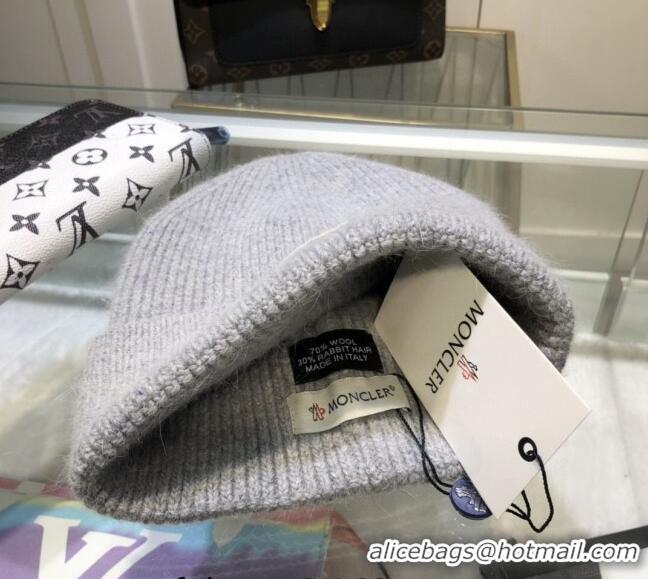 Reasonable Price Moncler Wool Knit Hat 110903 Light Grey 2022