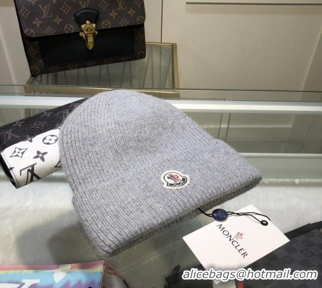 Reasonable Price Moncler Wool Knit Hat 110903 Light Grey 2022