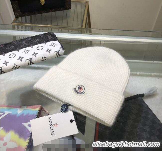 Best Price Moncler Wool Knit Hat 110903 White 2022