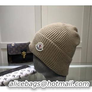 Top Quality Moncler Wool Knit Hat 110903 Khaki 2022