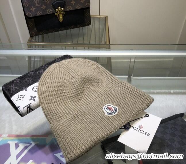 Top Quality Moncler Wool Knit Hat 110903 Khaki 2022