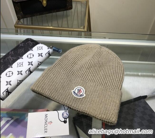 Top Quality Moncler Wool Knit Hat 110903 Khaki 2022