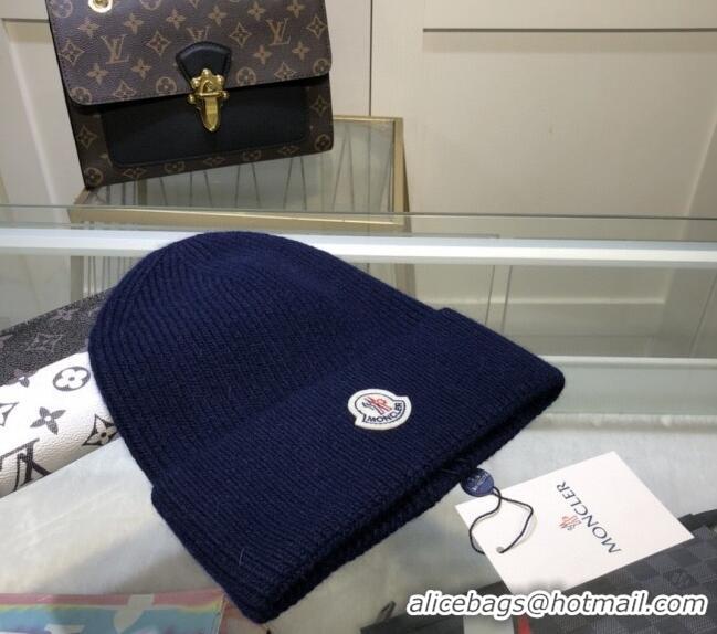 Affordable Price Moncler Wool Knit Hat 110903 Navy Blue 2022