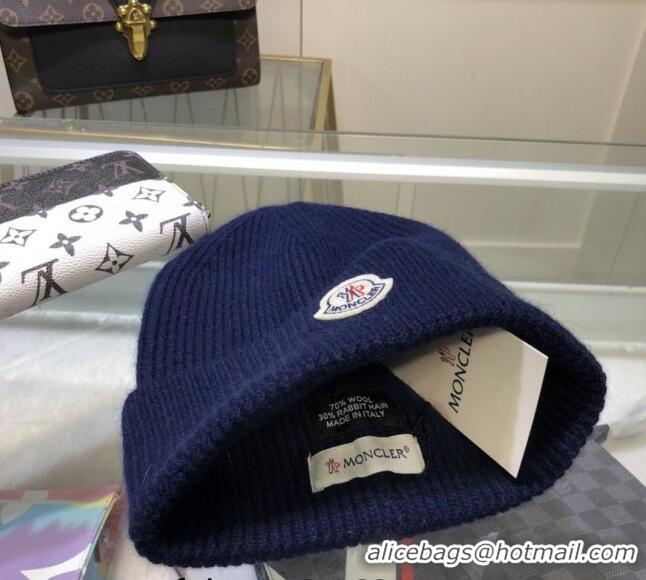 Affordable Price Moncler Wool Knit Hat 110903 Navy Blue 2022