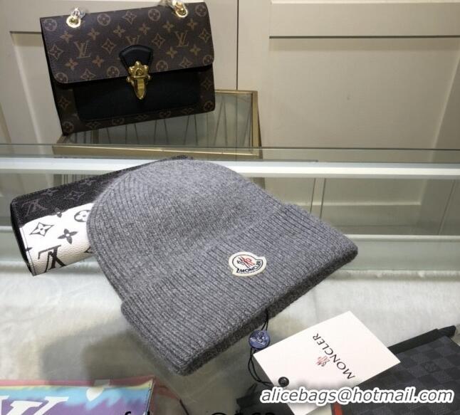 Buy Cheapest Moncler Wool Knit Hat 110903 Dark Grey 2022