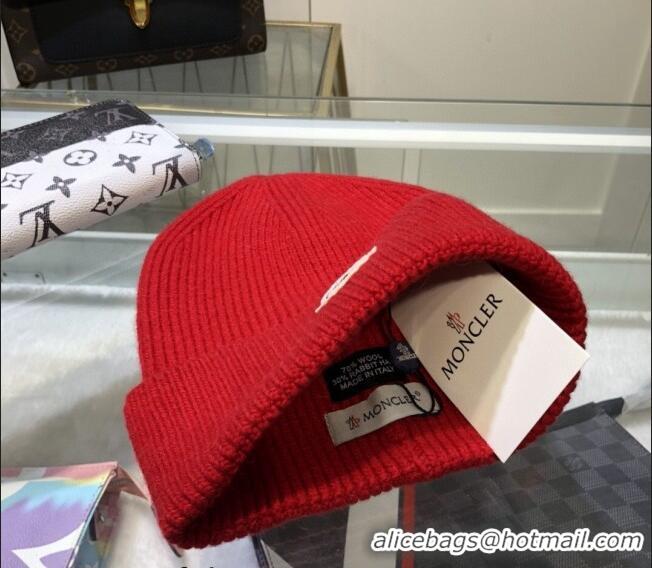 Buy Inexpensive Moncler Wool Knit Hat 110903 Red 2022