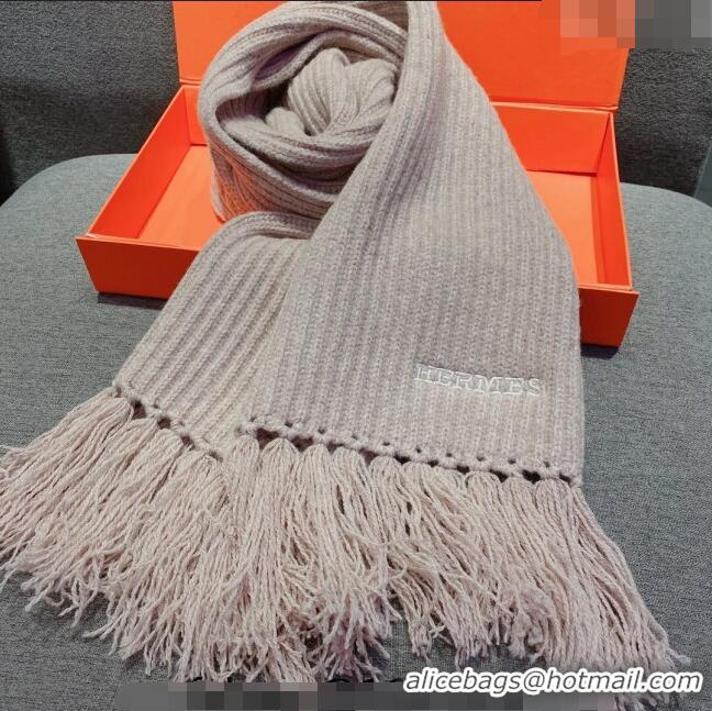 Super Quality Hermes Knit Cashmere Scarf and Hat 40x220cm Set H12270 Nude 2022