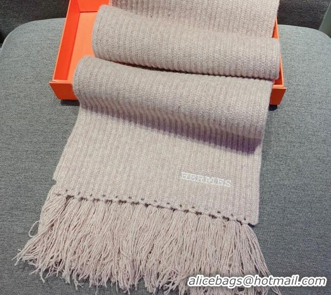 Super Quality Hermes Knit Cashmere Scarf and Hat 40x220cm Set H12270 Nude 2022