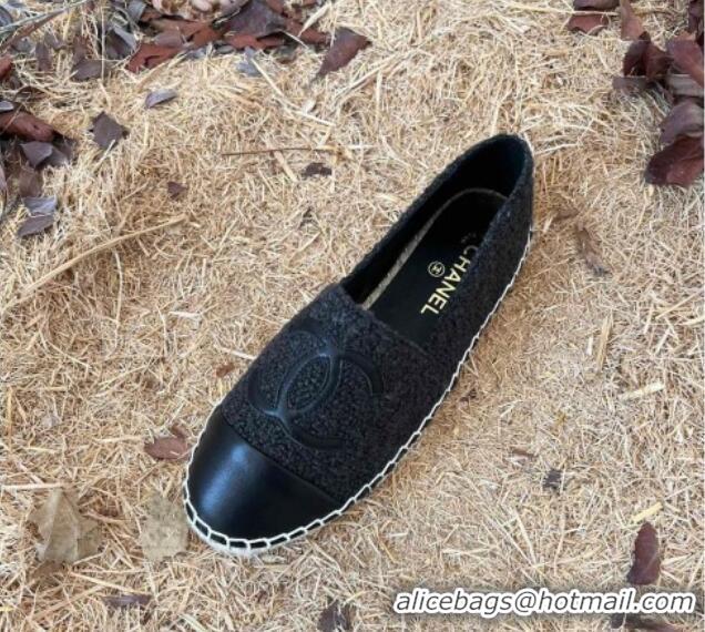 Discount Chanel Shearling Espadrilles Black 2101226