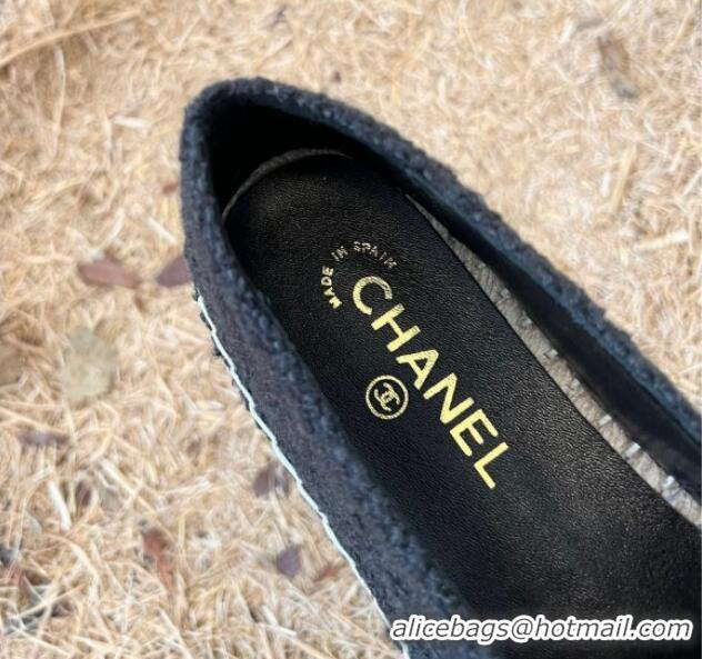 Discount Chanel Shearling Espadrilles Black 2101226