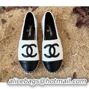 Grade Quality Chanel Shearling Espadrilles White 101228