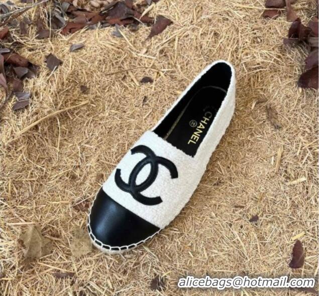 Grade Quality Chanel Shearling Espadrilles White 101228