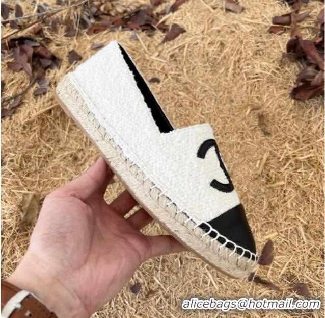 Grade Quality Chanel Shearling Espadrilles White 101228