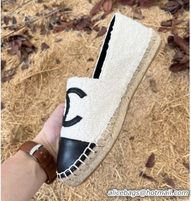 Grade Quality Chanel Shearling Espadrilles White 101228