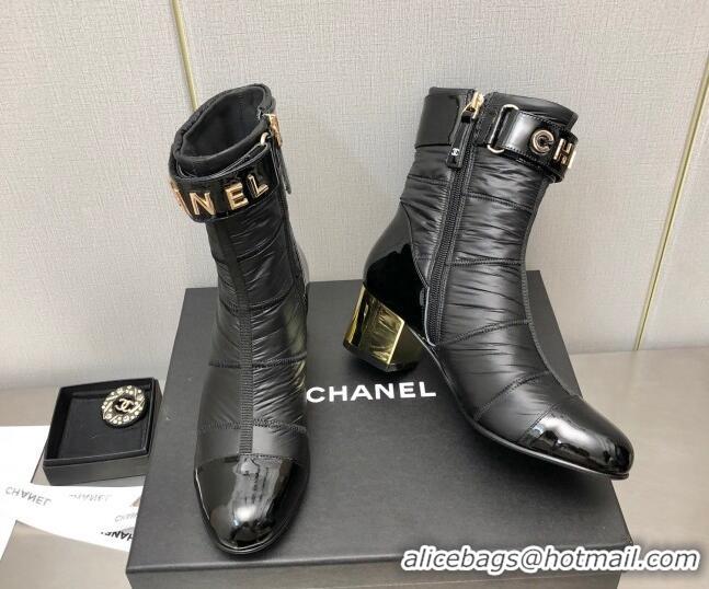 Perfect Chanel Down Ankle Boots with CHANEL Buckle 5.5cm Black 101230