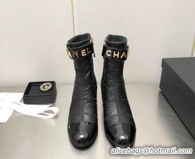 Perfect Chanel Down Ankle Boots with CHANEL Buckle 5.5cm Black 101230