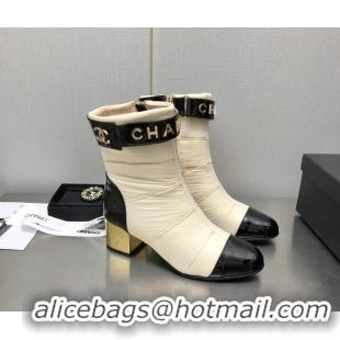 Best Price Chanel Down Ankle Boots with CHANEL Buckle 5.5cm Light Yellow 101231