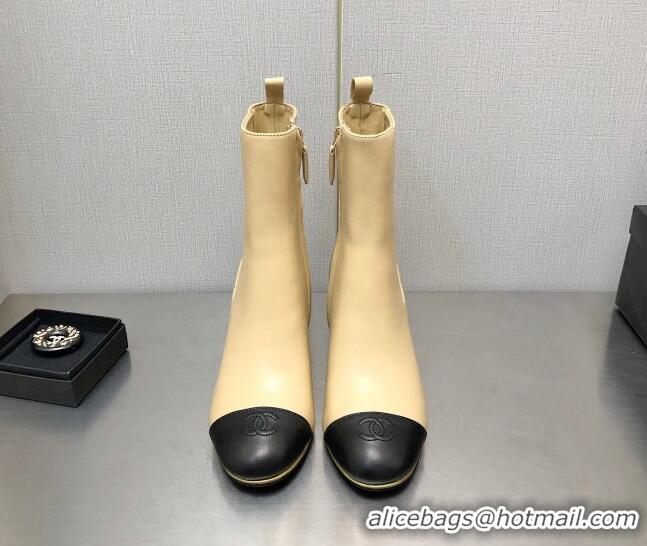 Top Quality Chanel Stretch Lambskin Wedge Ankle Boots G39428 6cm Beige