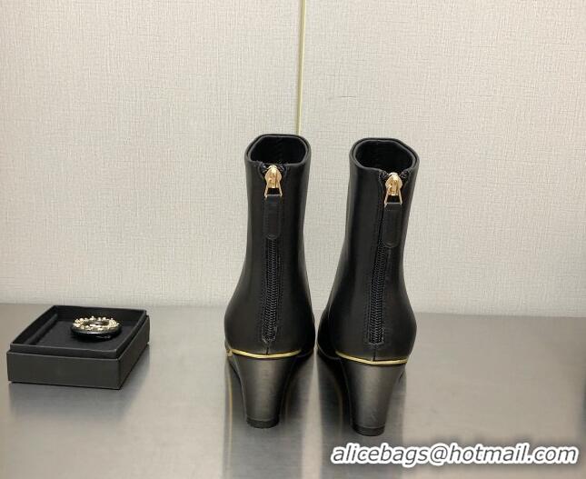 AAAAA Chanel Lambskin Wedge Ankle Boots 6.5cm Black 101237