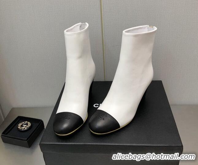 Super Quality Chanel Lambskin Wedge Ankle Boots 6.5cm White 101238