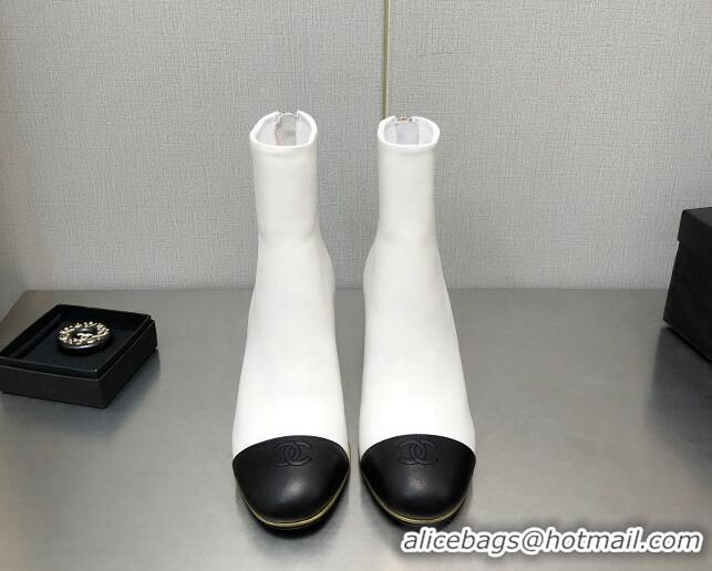 Super Quality Chanel Lambskin Wedge Ankle Boots 6.5cm White 101238