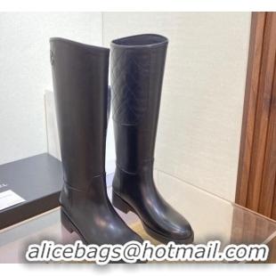 Top Quality Chanel Calfskin High Boots G39212 4cm Black/Leather 101240