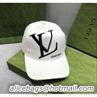 Good Quality Louis Vuitton LV Baseball Hat 1122101 White 2022