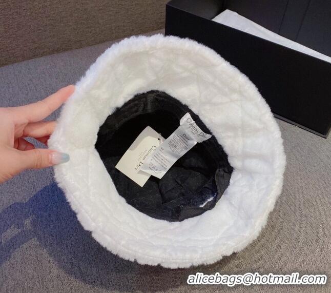 Famous Brand Dior Fur Bucket Hat 1122121 White 2022