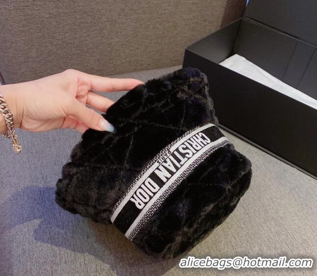 Good Looking Dior Fur Bucket Hat 1122121 Black 2022