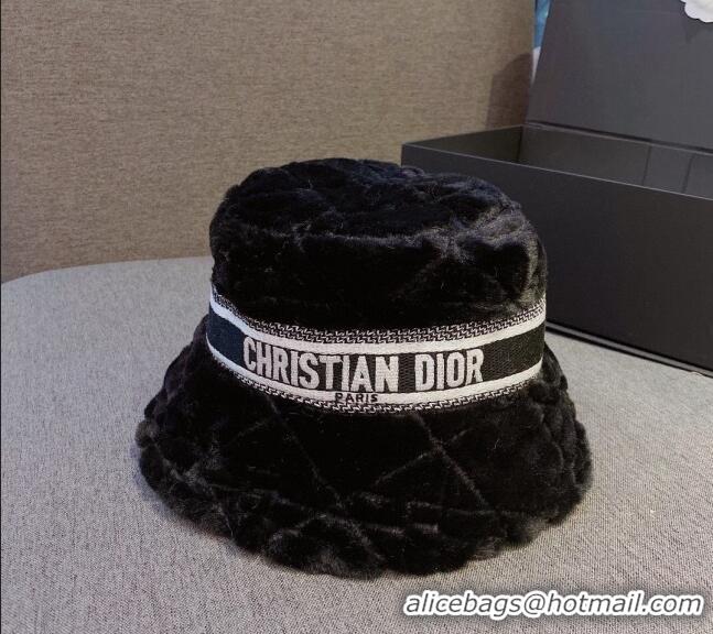 Good Looking Dior Fur Bucket Hat 1122121 Black 2022