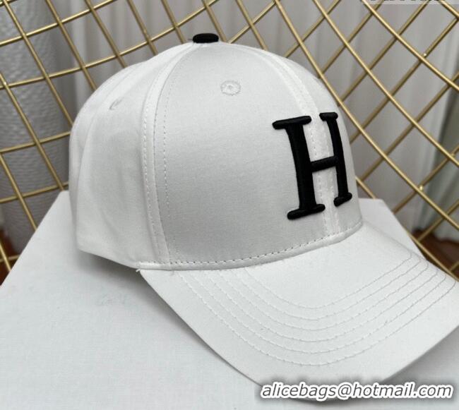 Reasonable Price Hermes Fabric Baseball Hat 1122126 White 2022