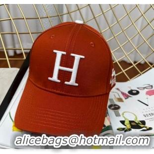 Promotional Hermes Fabric Baseball Hat 1122126 Red 2022