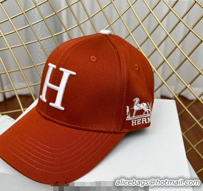 Promotional Hermes Fabric Baseball Hat 1122126 Red 2022