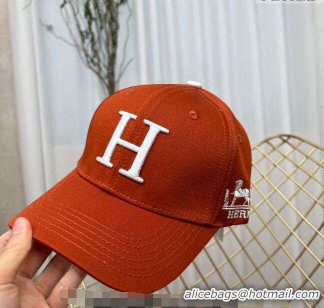 Promotional Hermes Fabric Baseball Hat 1122126 Red 2022