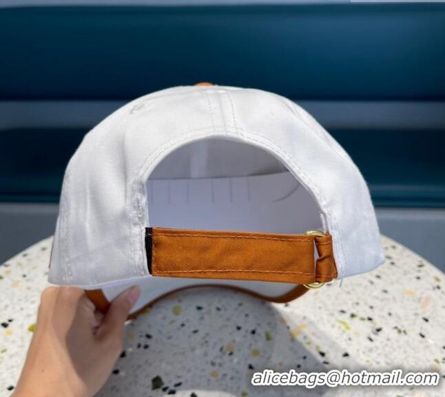 Most Popular Hermes Horse Fabric Baseball Hat 1122129 White 2022