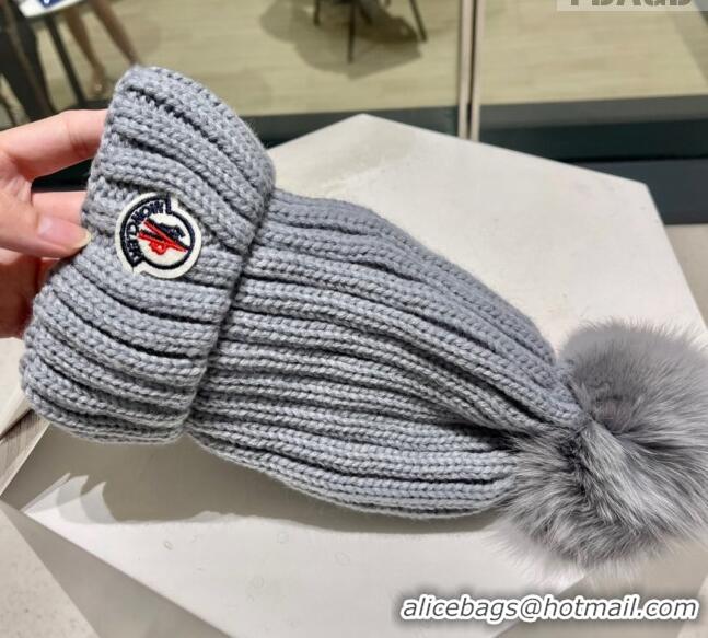 Super Quality Moncler Knit Hat 1122130 Grey 2022