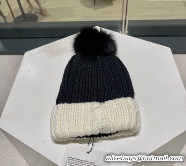 Shop Promotional Moncler Knit Hat 1122130 Black/White 2022