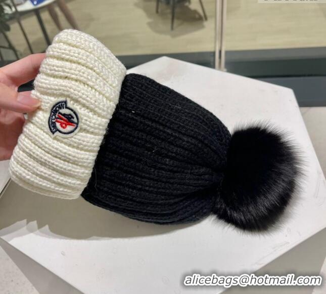 Shop Promotional Moncler Knit Hat 1122130 Black/White 2022