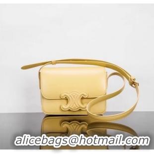 Luxury Cheap Celine TEEN CLASSIC BAG IN BOX CALFSKIN 199233 light yellow