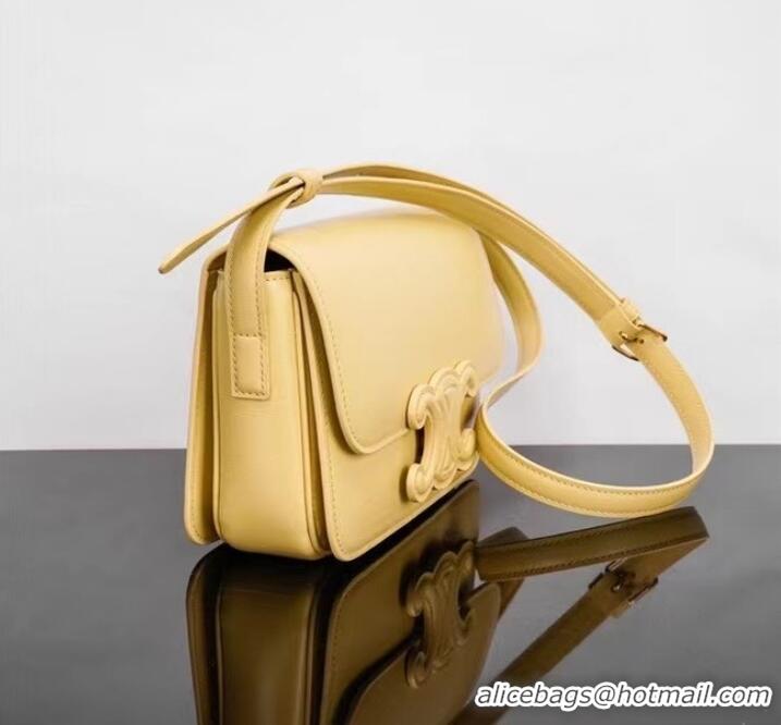 Luxury Cheap Celine TEEN CLASSIC BAG IN BOX CALFSKIN 199233 light yellow