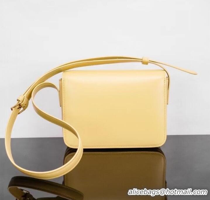 Luxury Cheap Celine TEEN CLASSIC BAG IN BOX CALFSKIN 199233 light yellow