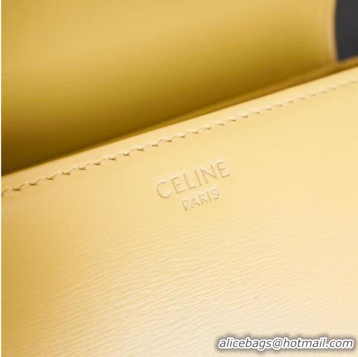 Luxury Cheap Celine TEEN CLASSIC BAG IN BOX CALFSKIN 199233 light yellow