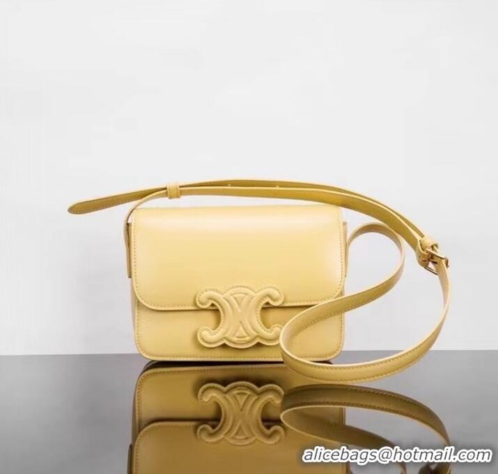 Luxury Cheap Celine TEEN CLASSIC BAG IN BOX CALFSKIN 199233 light yellow