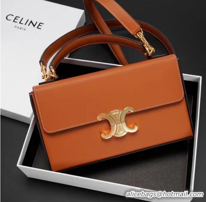 Promotional Celine SMALL CUIR TRIOMPHE IN SMOOTH CALFSKIN 199992 TAN