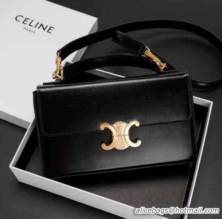 Top Quality Celine SMALL CUIR TRIOMPHE IN SMOOTH CALFSKIN 199992 BLACK