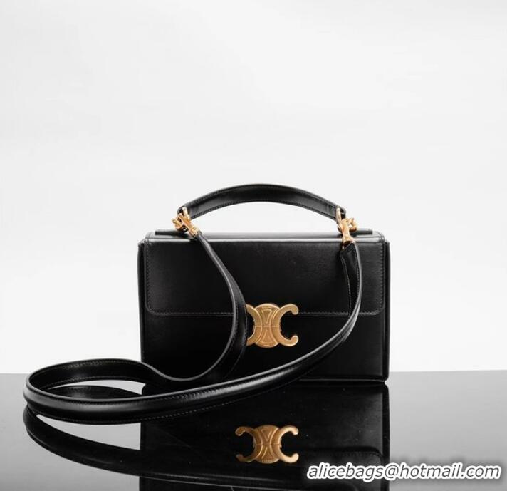 Top Quality Celine SMALL CUIR TRIOMPHE IN SMOOTH CALFSKIN 199992 BLACK