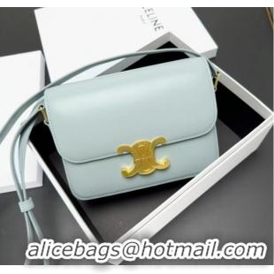 Inexpensive Celine TEEN CLASSIC BAG CALFSKIN 188423 LIGHT BLUE