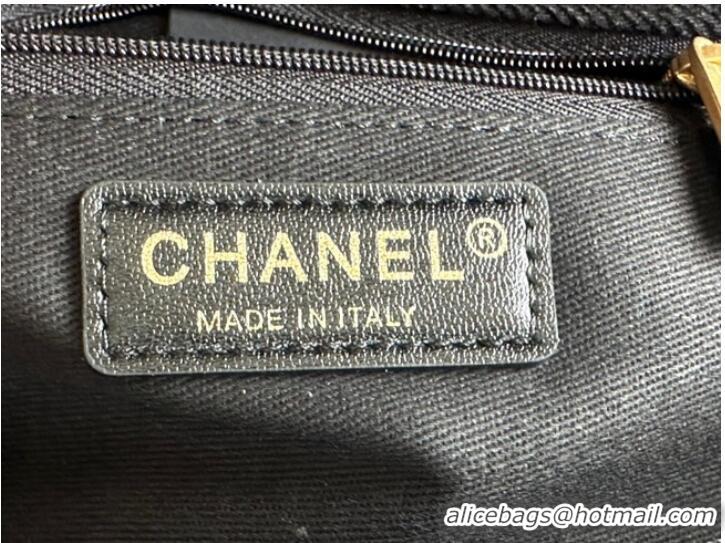 Shop Discount CHANEL Printed Denim & Gold-Tone Metal AS3134 black